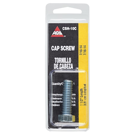 Steel Cap Screw, 1-1/2 Length, (7/16-14), 1/card